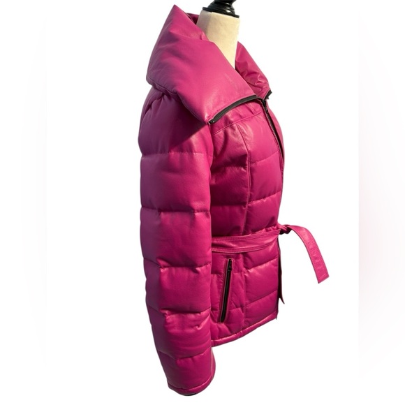Danier Leather Fuchsia Down Filled Puffer Size Extra Small Good Used Condition - Picture 3 of 15